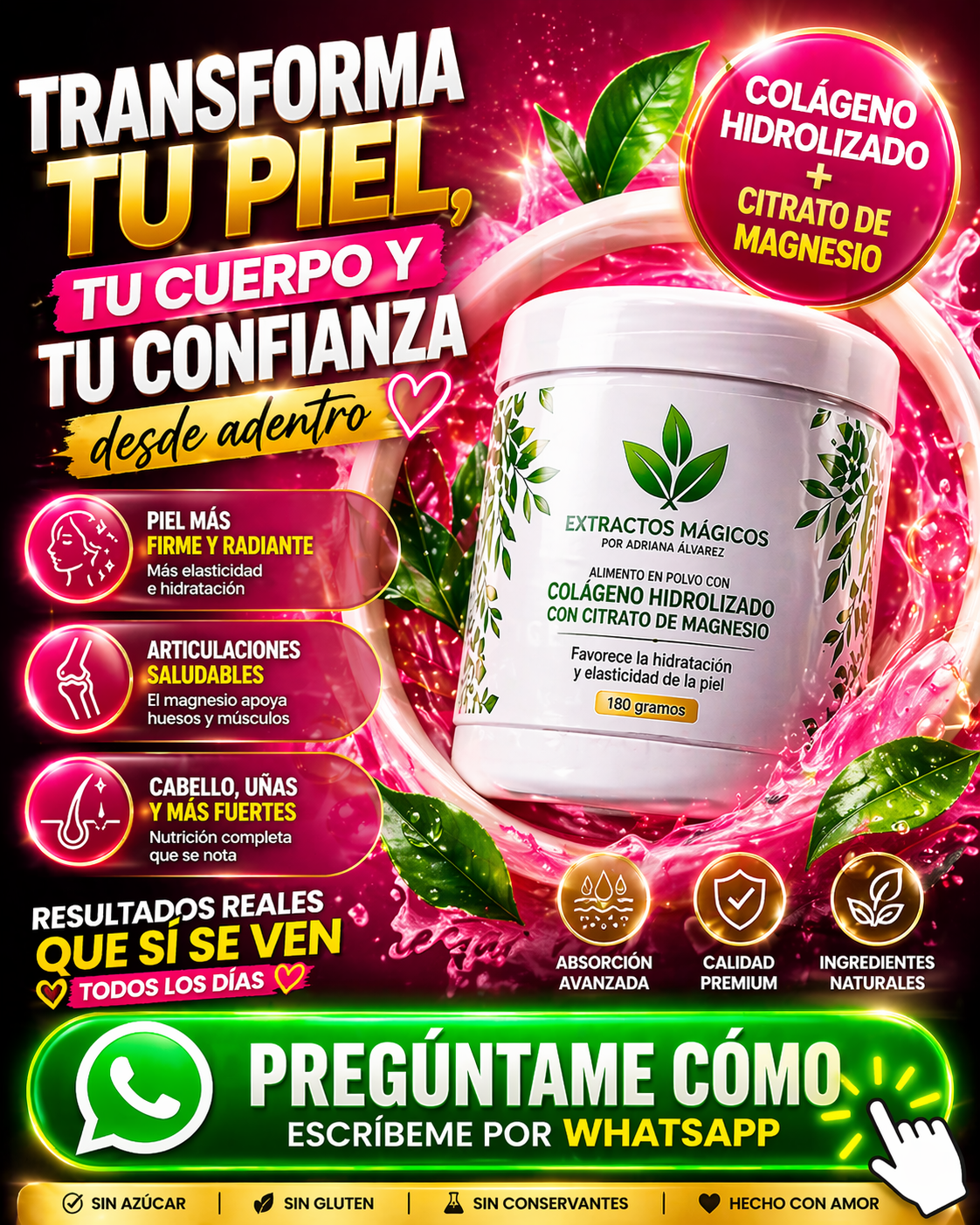 Extractos mágicos® | Colágeno en polvo con Citrato De Magnesio