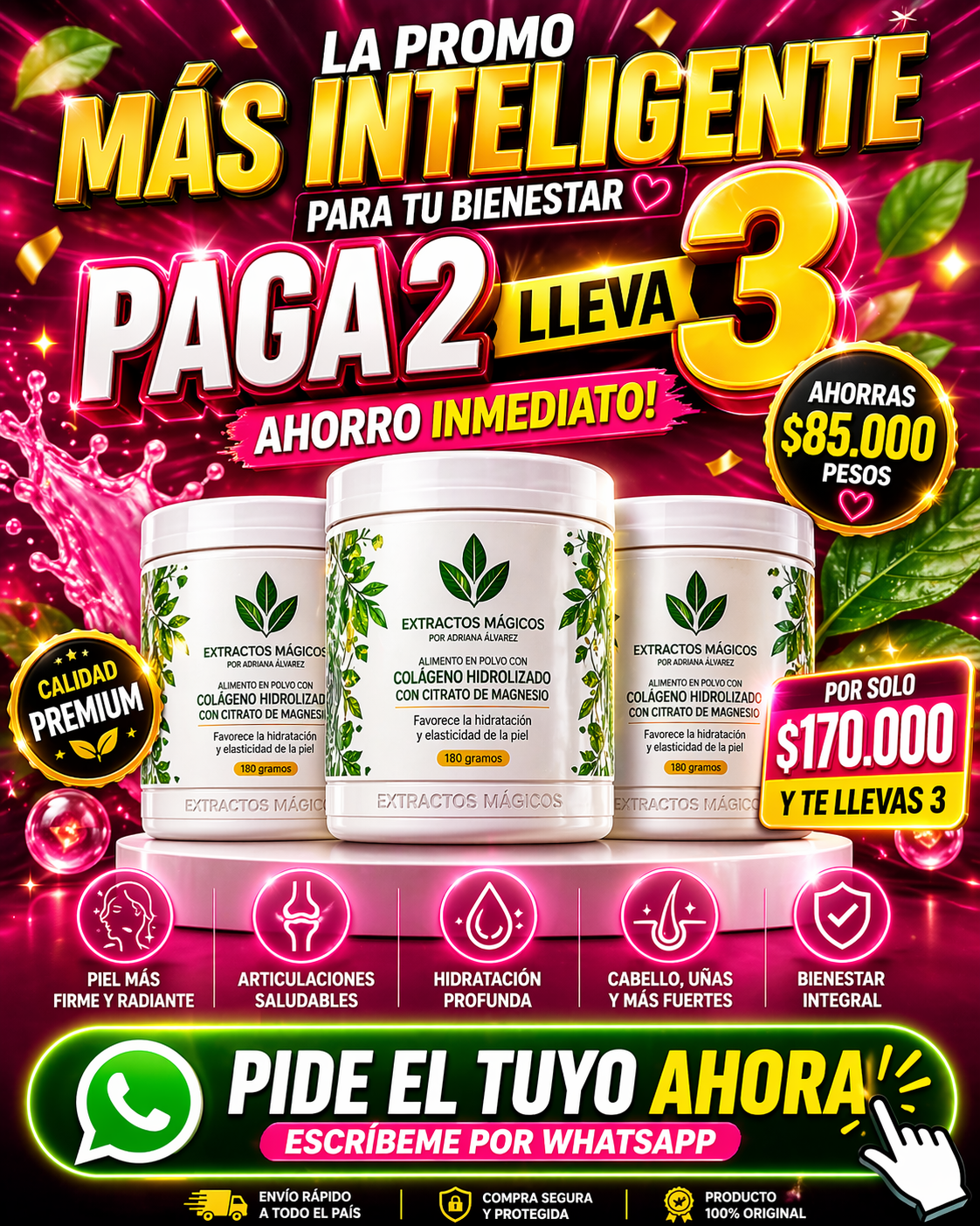 Extractos mágicos® | Colágeno en polvo con Citrato De Magnesio