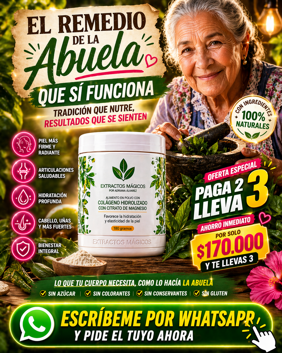 Extractos mágicos® | Colágeno en polvo con Citrato De Magnesio