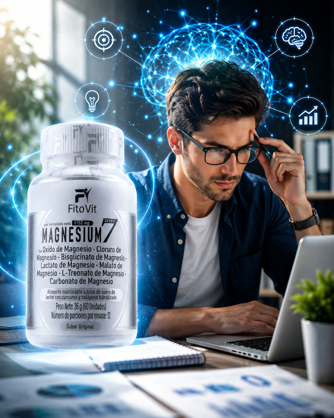 Magnesium7® | Complejo 7 Magnesios en pastillas masticables