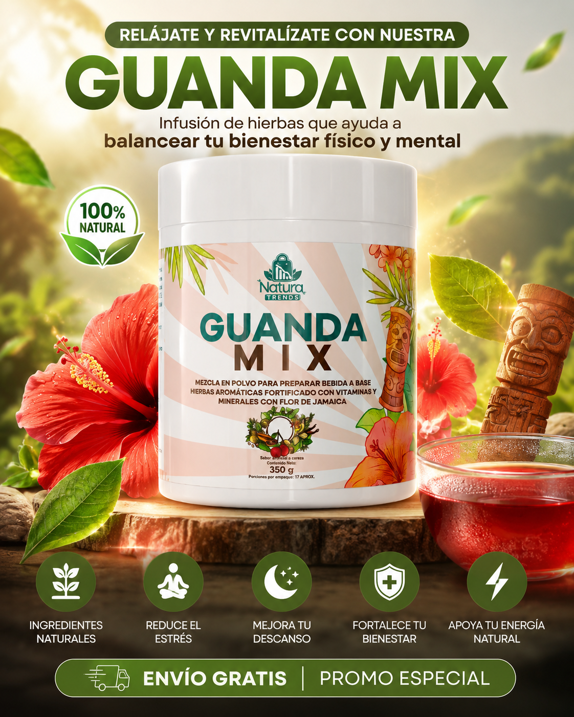 Guanda MIX® | Ashwagandha en Polvo sabor a Fresa